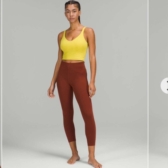Lululemon Instill High Rise Tights Leggings Date Brown Sz 6 Yoga Workout 25 inch - Picture 4 of 15